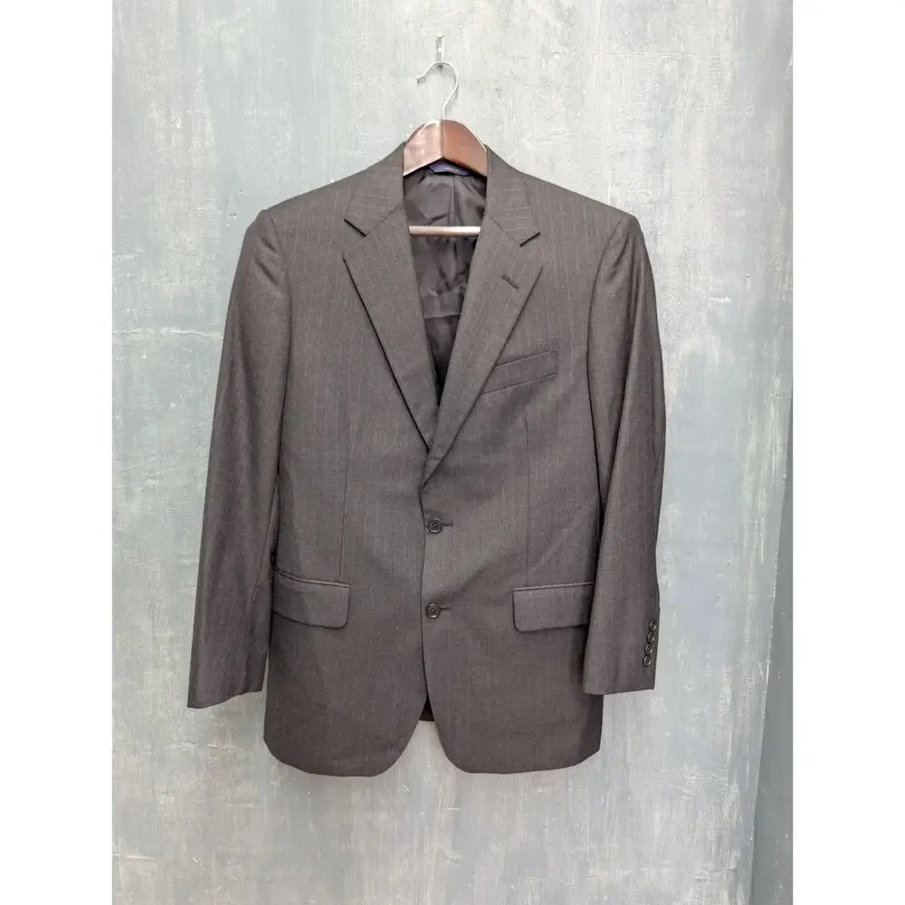 Brooks Brothers 1818 Madison 39R Windowpane Wool Blazer Gray Suit Jacket USA